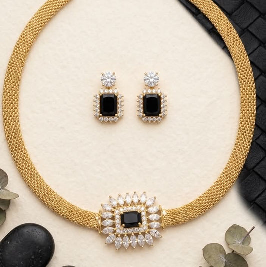 Midnight Sun Gold Mesh Jewelry Set