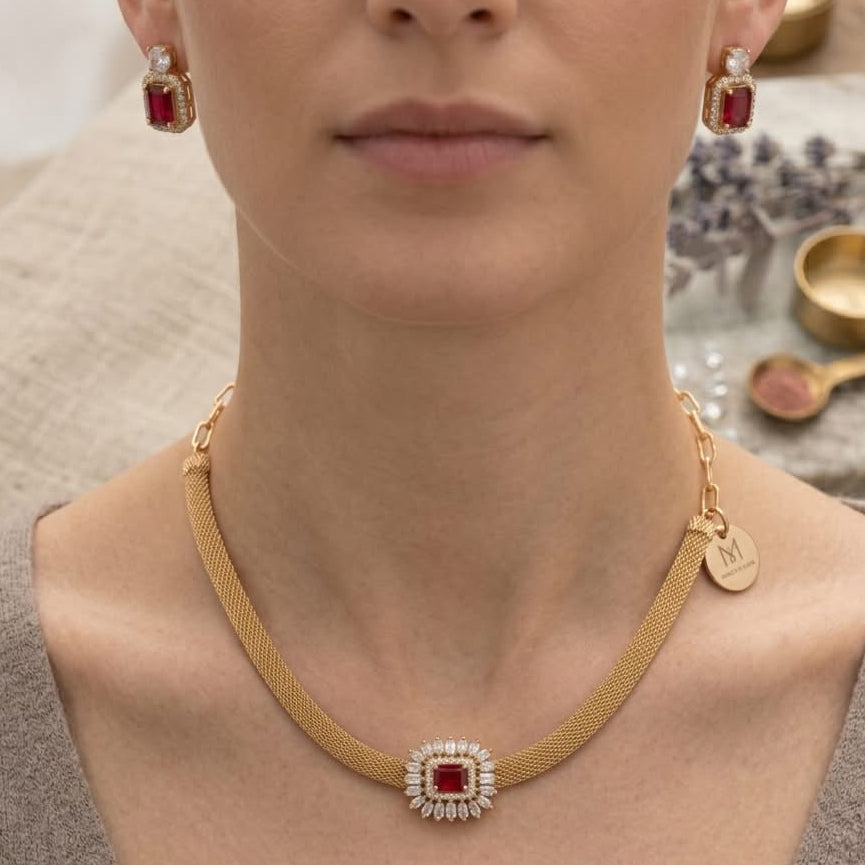 Regal Crimson Jewel Set
