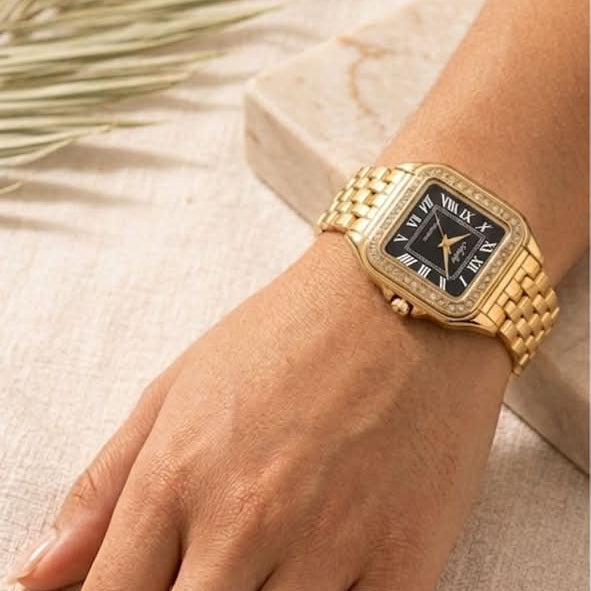 Luxury Square Dial Gold-Tone Watch