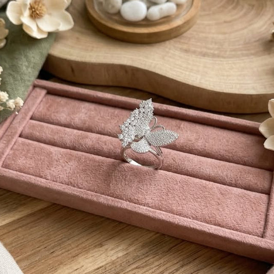 Ethereal Pavé Butterfly Statement Ring