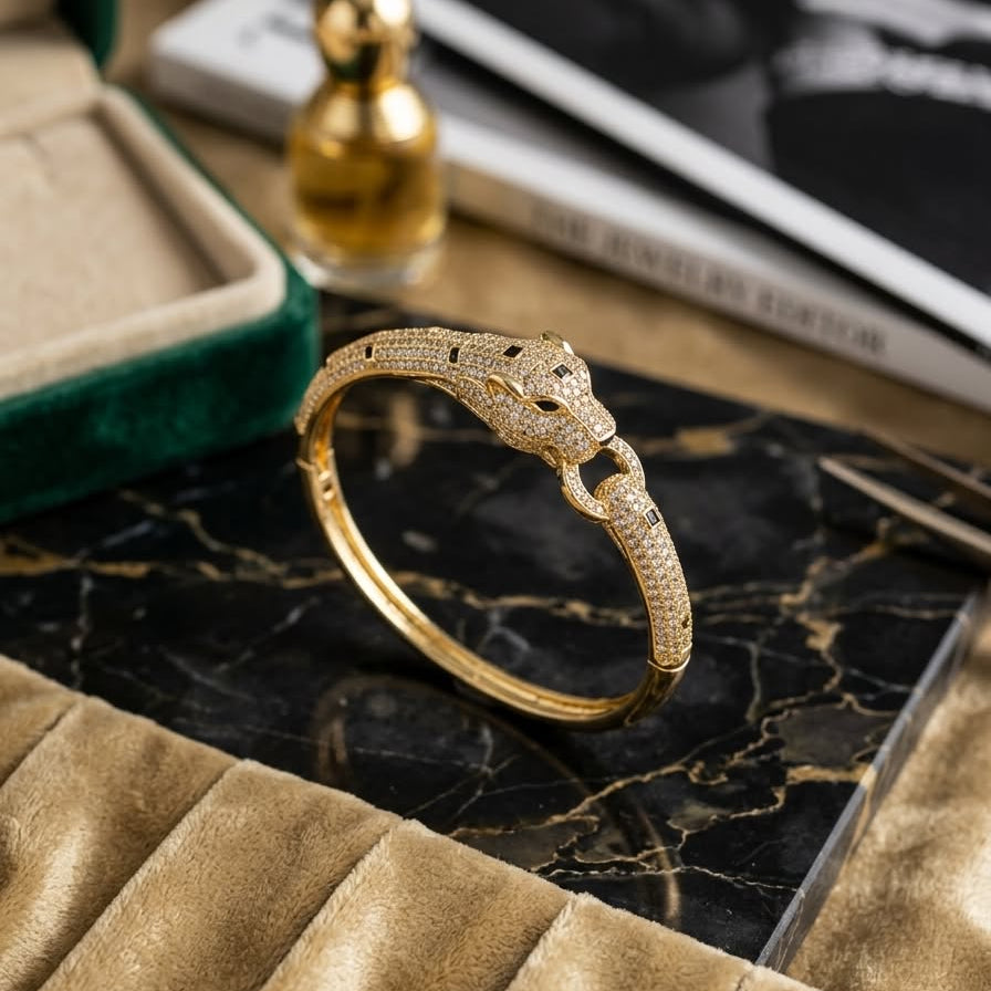 Gilded Panther Bangle