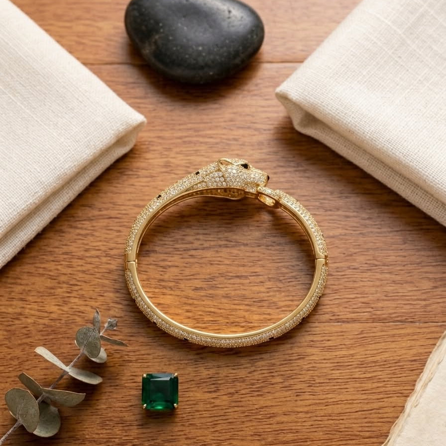 Gilded Panther Bangle