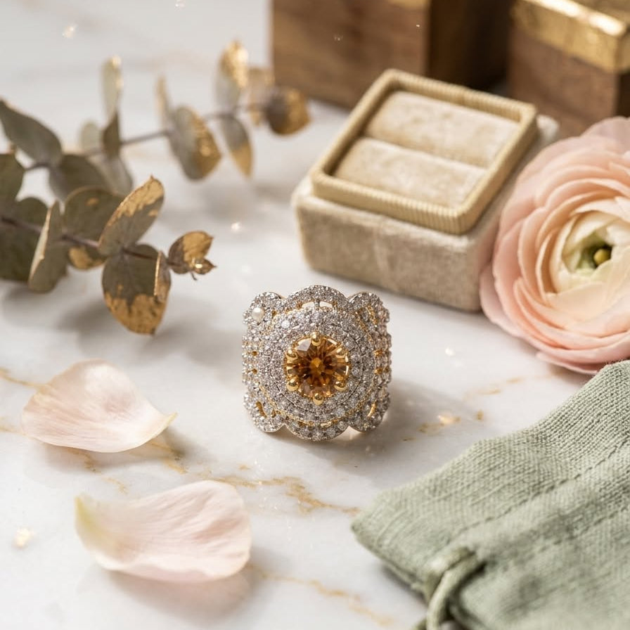 Citrine Empress Cocktail Ring