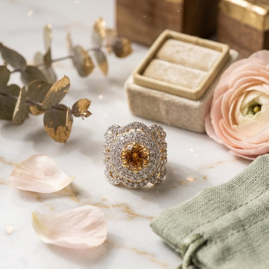 Citrine Empress Cocktail Ring