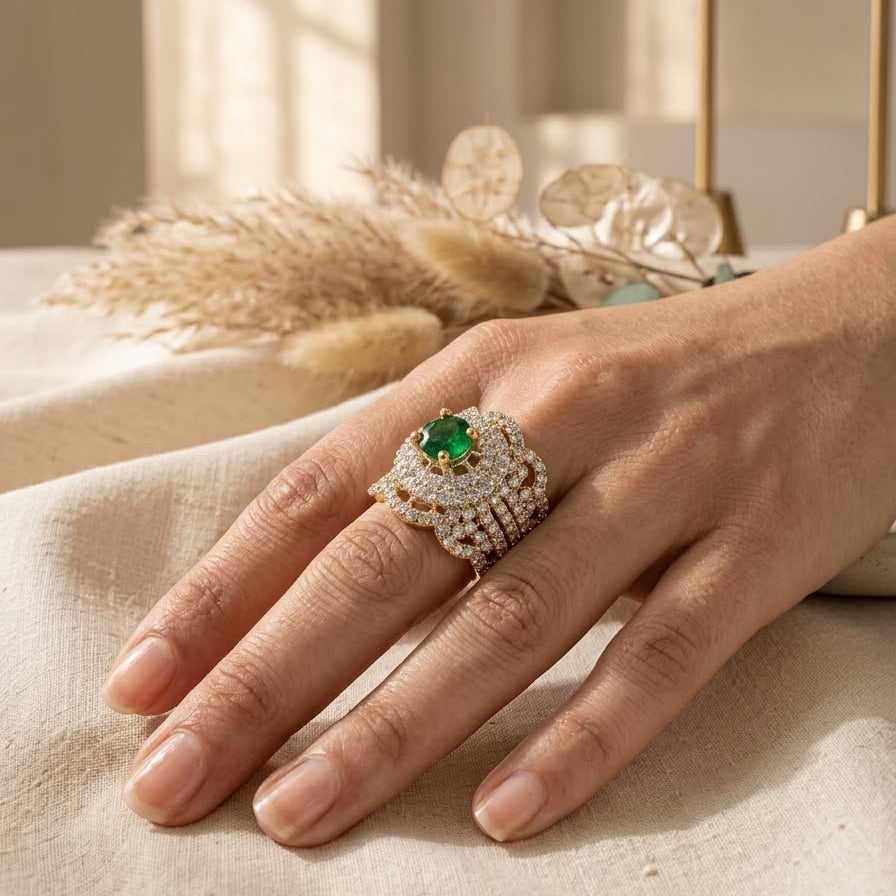 Emerald Empress Statement Ring