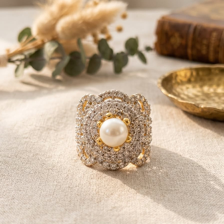 Vintage Empress Pearl Statement Ring