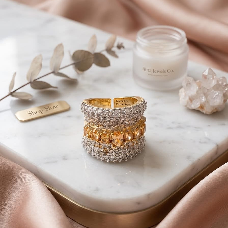 The Empress Citrine Stack Ring