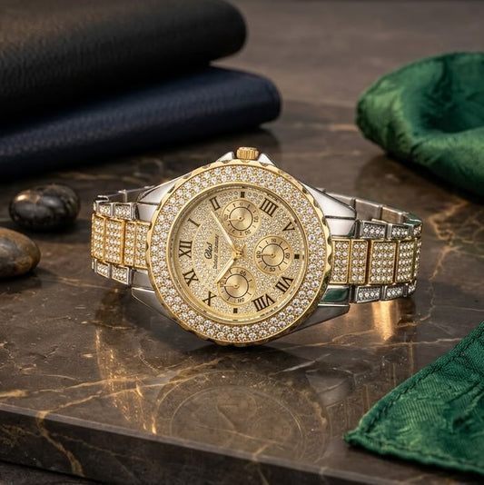Luxury Rhinestone Chronograph Watch