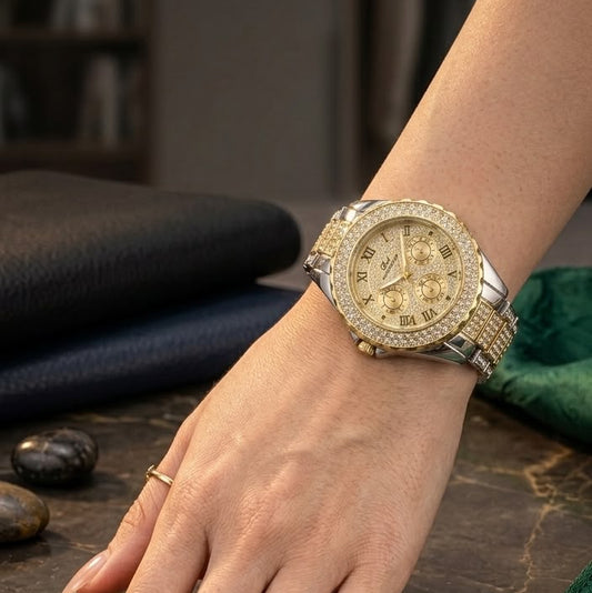 Luxury Rhinestone Chronograph Watch
