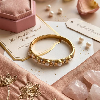 Vintage Pearl Gold Bangle