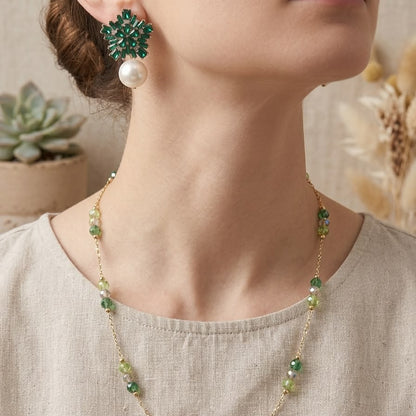 Emerald & Pearl Elegance Jewelry Set
