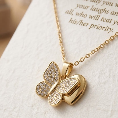 Gold Butterfly Pendant Necklace