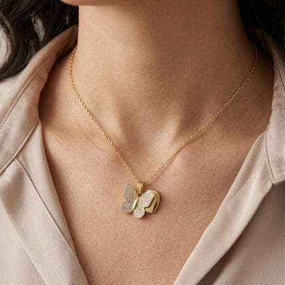Gold Butterfly Pendant Necklace