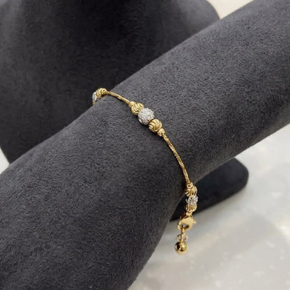 Gold Plated Sparkling Crystal Bead Chain Bracelet