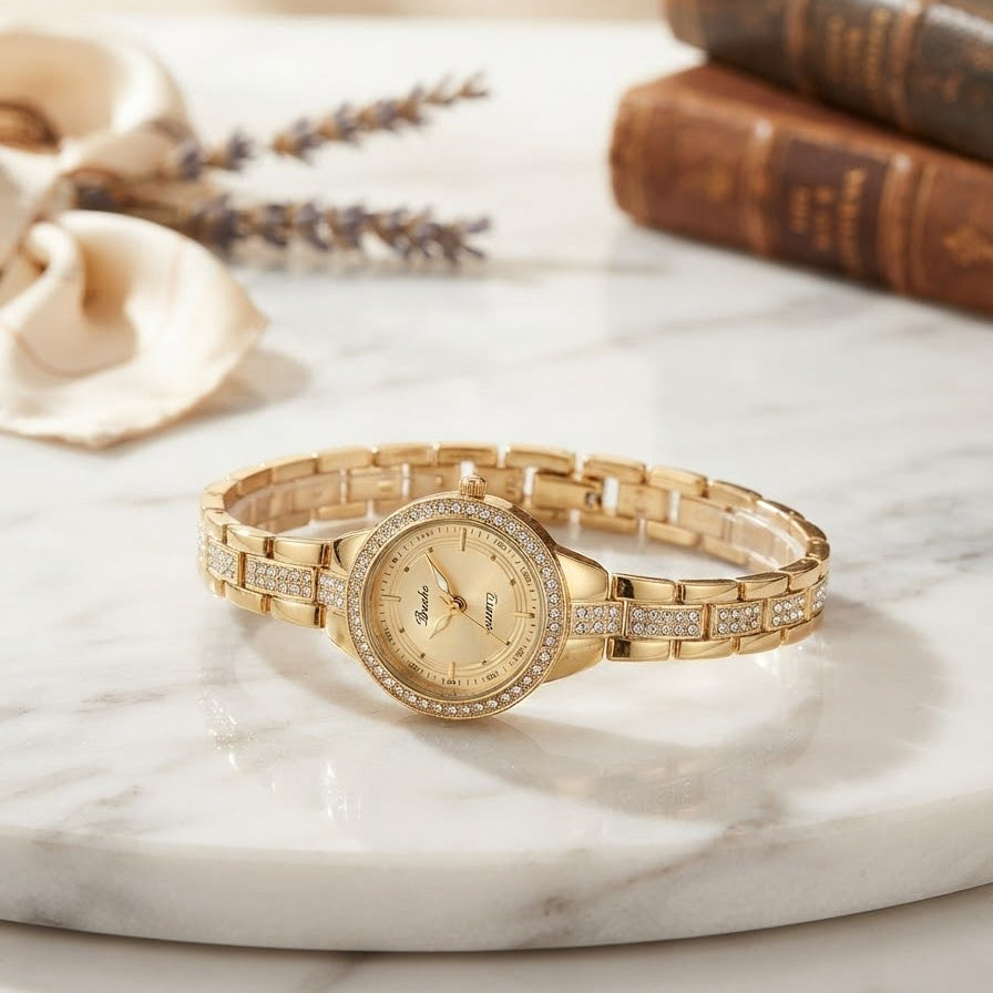 Luxury Crystal Gold Watch for Women